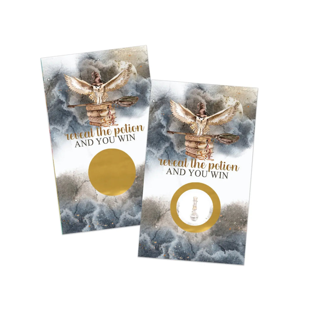 Magic owl scratch-off game cards: baby shower wedding halloween party favors & prize reveal activities - games