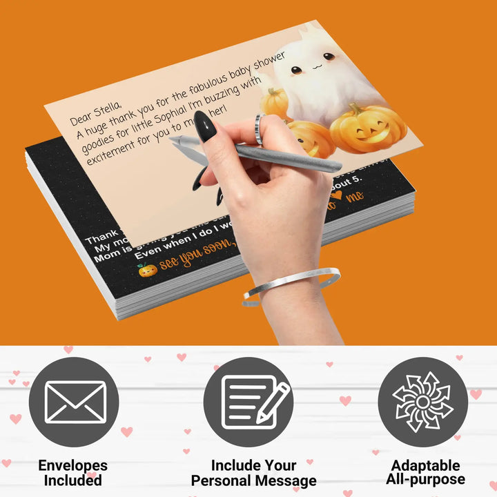 Little boo baby shower thank you cards β gender neutral prewritten notes (pack of 25) - office product