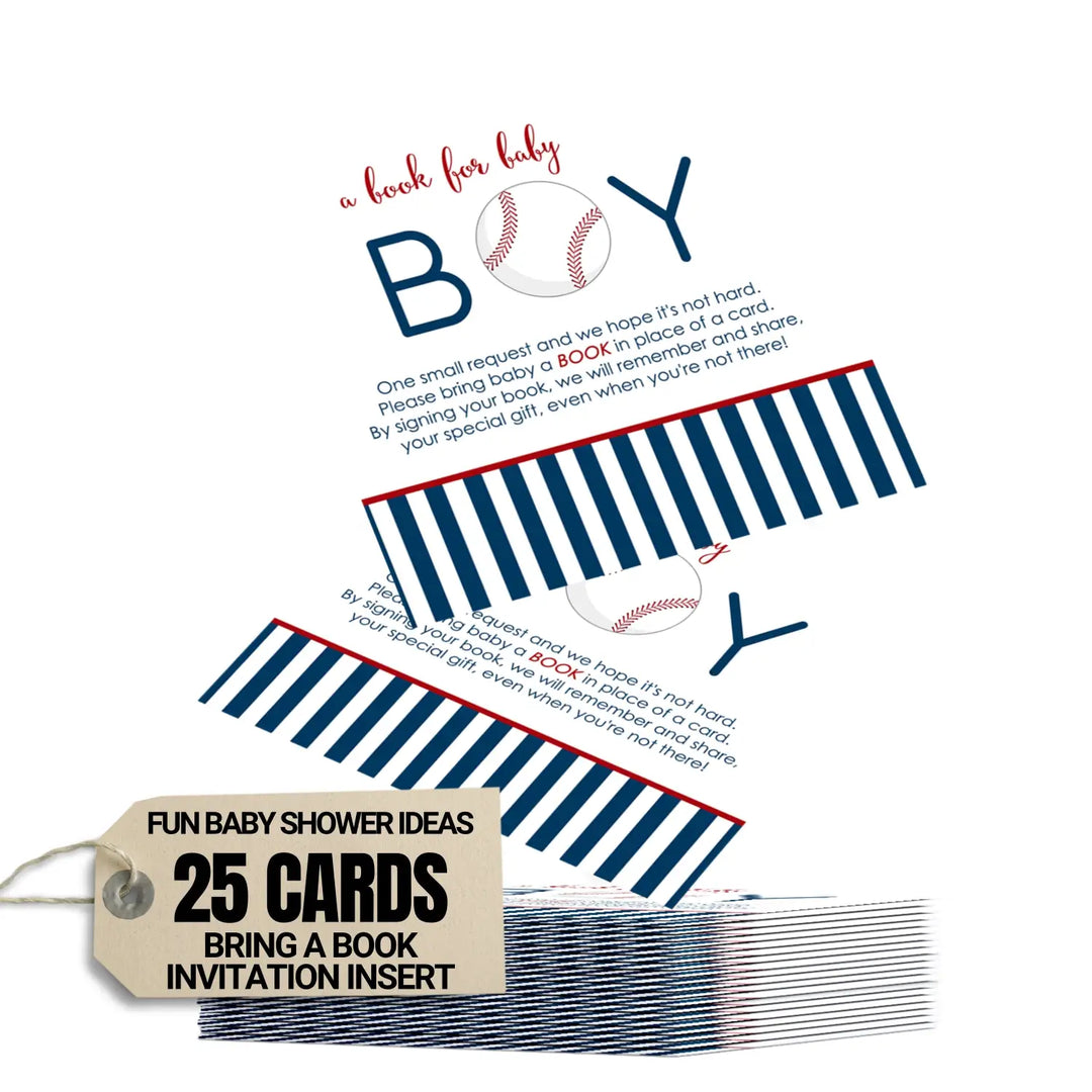 Baseball-themed baby shower invitation inserts - invitations
