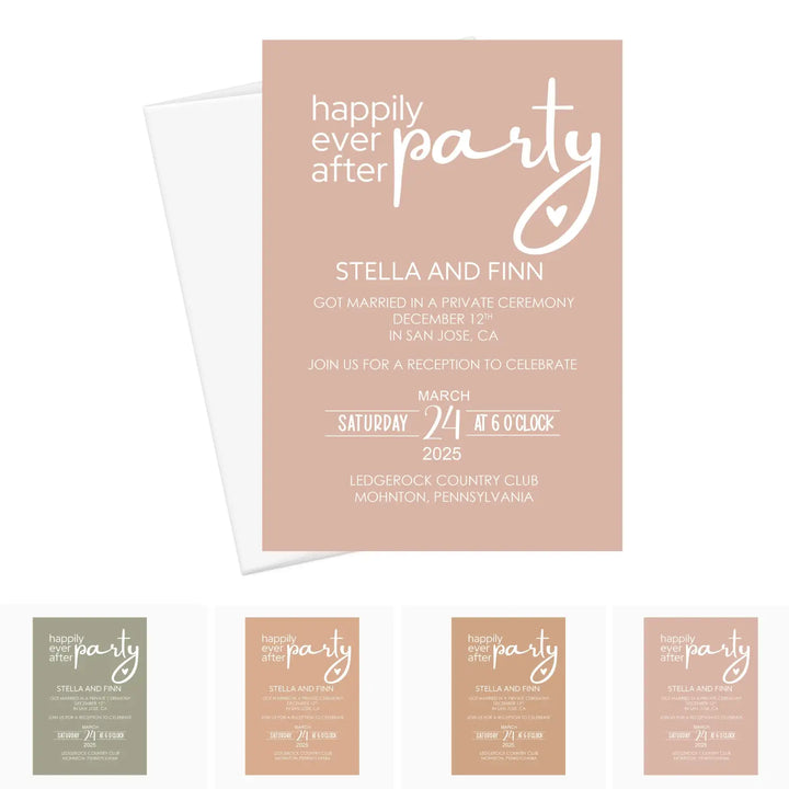 Canyon sunset collection personalized invitations - customizable details - usa made premium cardstock with white