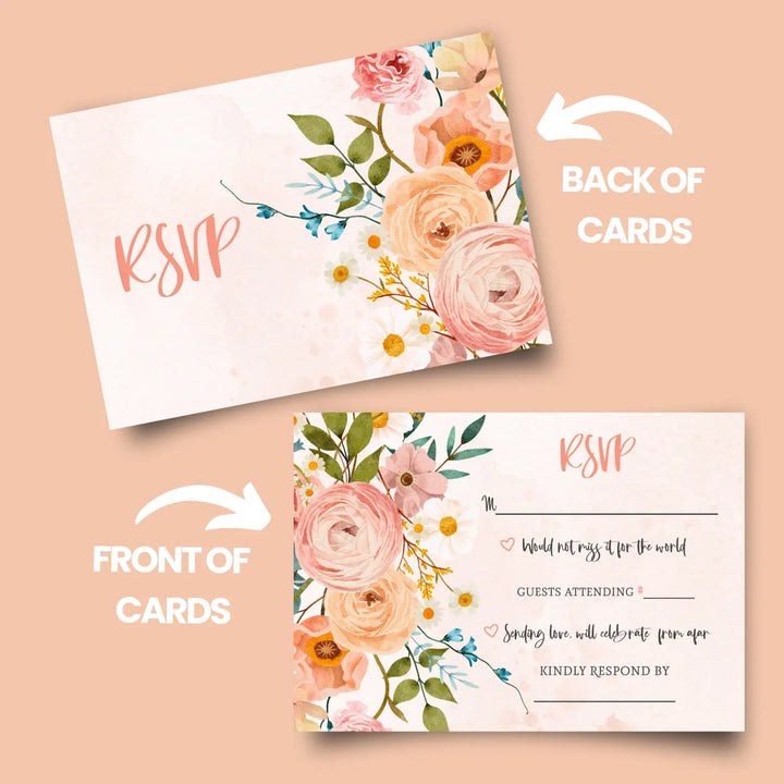 Boho terracotta wedding invitation response cards with envelopes blank perfect all occasion insert - invitations