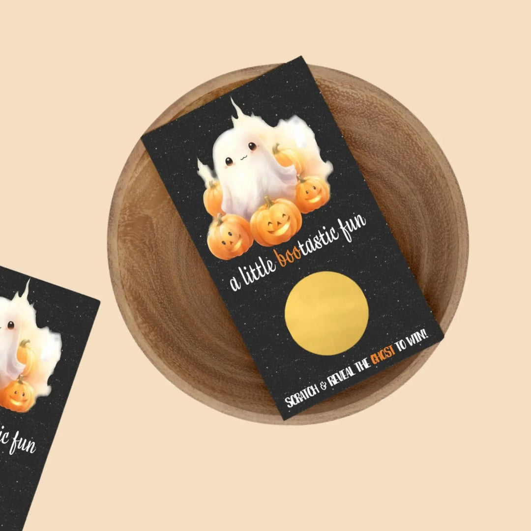 Little boo halloween scratch off cards 30 pack - pumpkin baby shower games boo-tastic favors - party