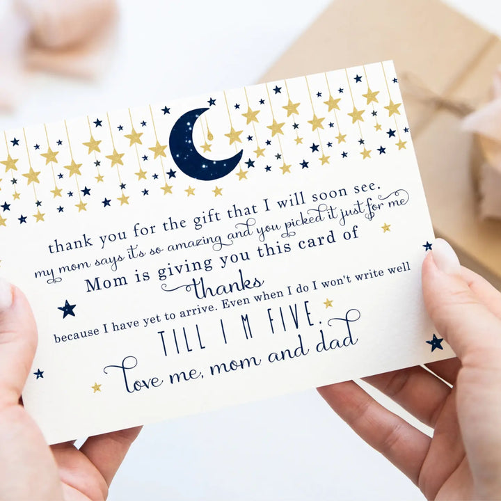 Twinkle little star thank you cards for boys β notecards with envelopes (pack of 25) - office product