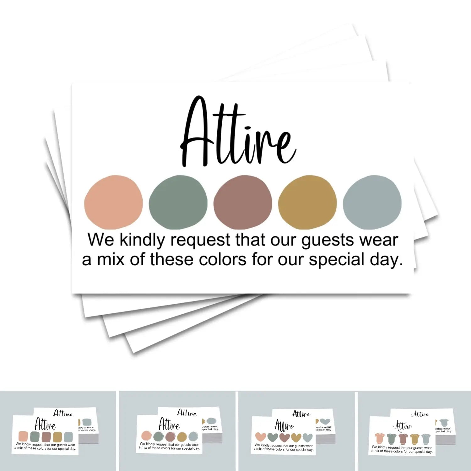 Bohemian custom event color swatches: printable wedding cards - 100 count - invitations