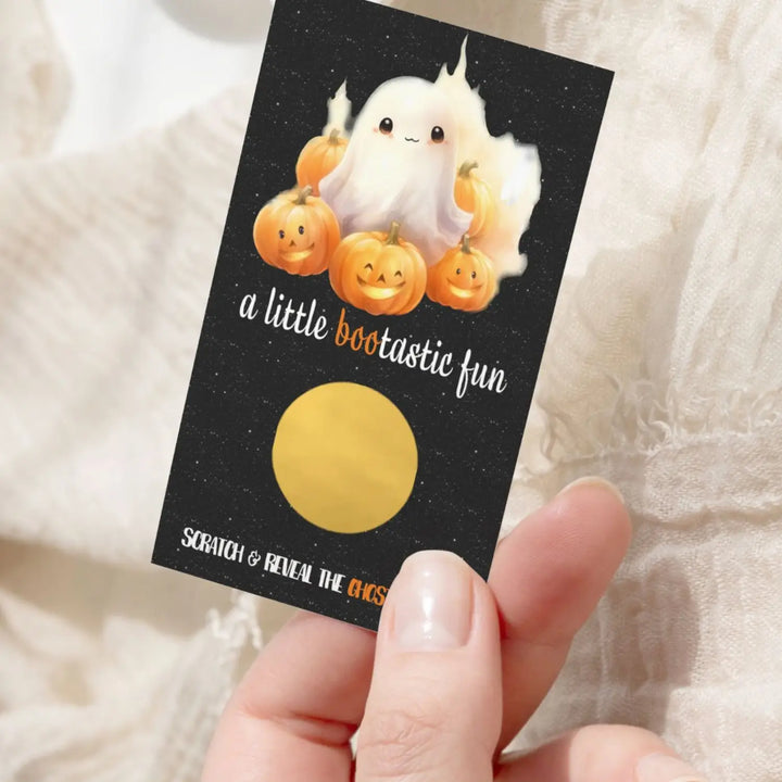 Little boo halloween scratch off cards 30 pack - pumpkin baby shower games boo-tastic favors - party