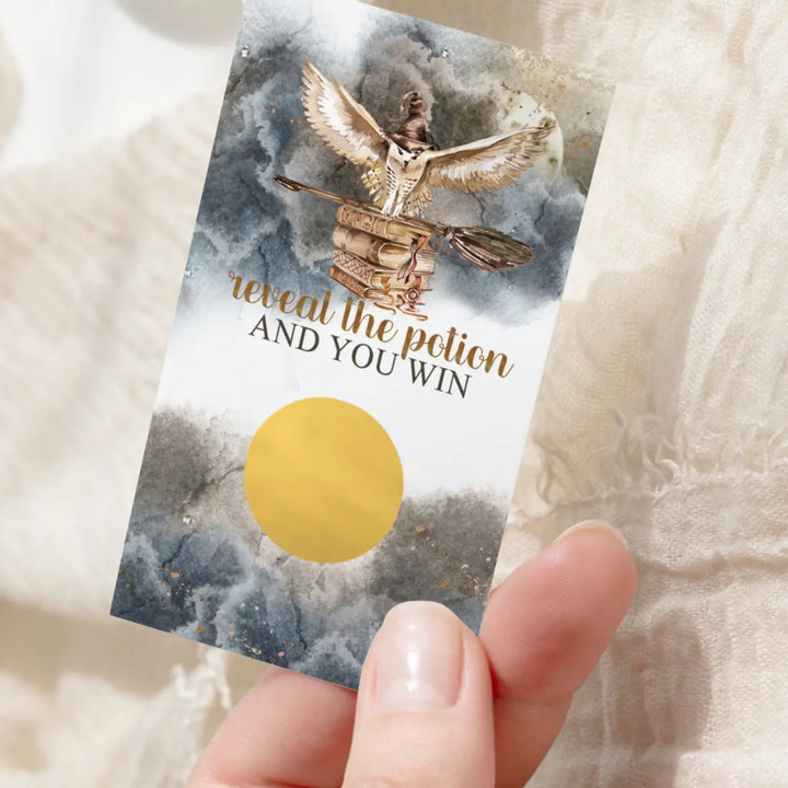 Magic owl scratch-off game cards: baby shower wedding halloween party favors & prize reveal activities - games