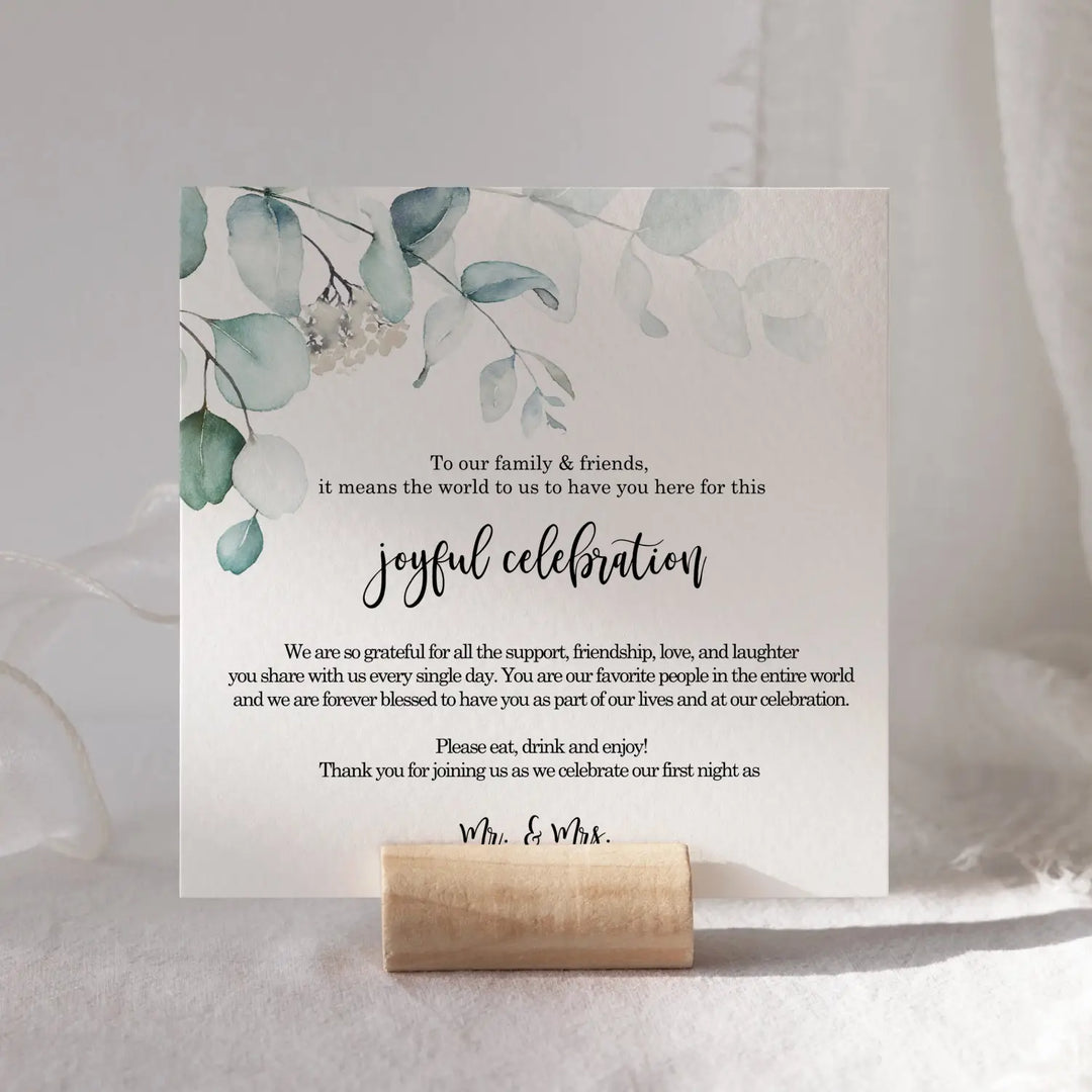 Greenery wedding thank you place cards for reception tables setting favors or decorations guests 4βx4β 50 pack - office