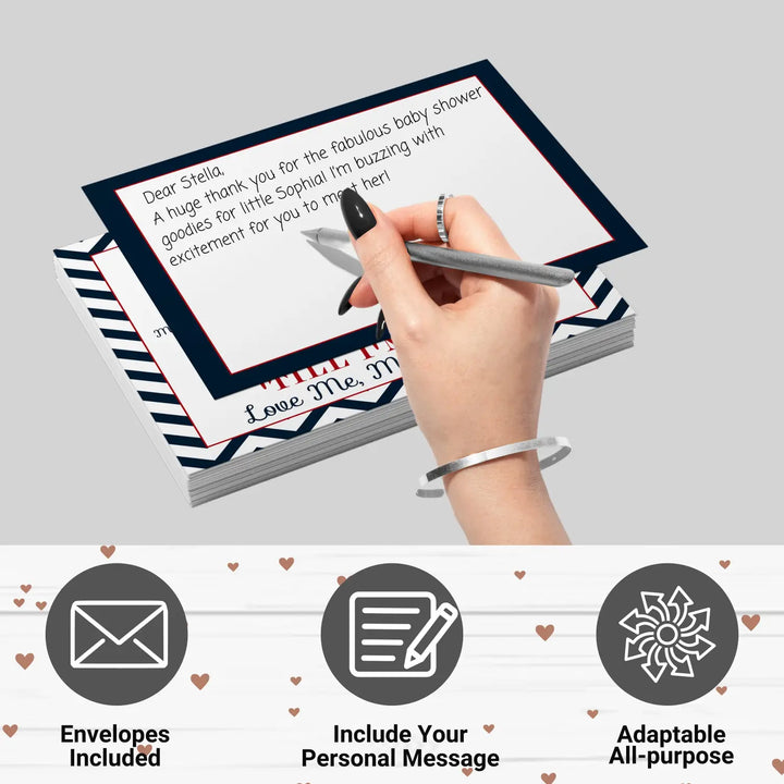 25-pack airplane baby shower thank you cards for boys - personalized notecards with envelopes - office product