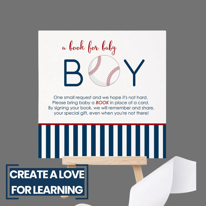 Baseball-themed baby shower invitation inserts - invitations