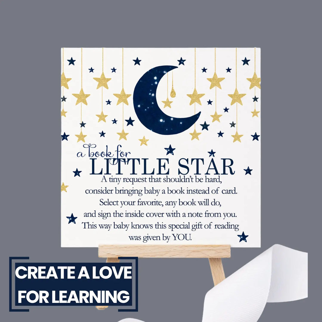 Twinkle little star books for baby shower request cards (boys) - invitations
