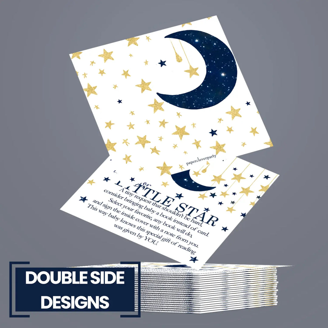 Twinkle little star books for baby shower request cards (boys) - invitations