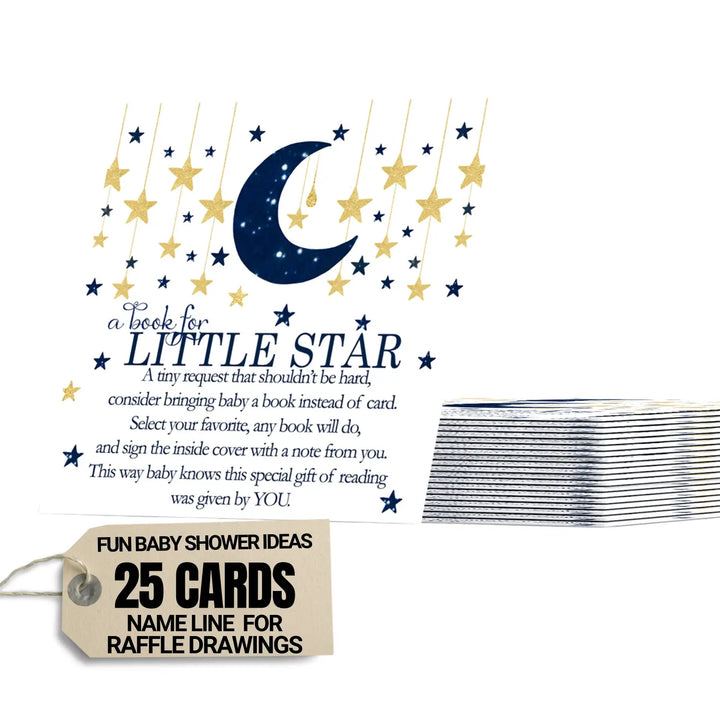 Twinkle little star books for baby shower request cards (boys) - invitations