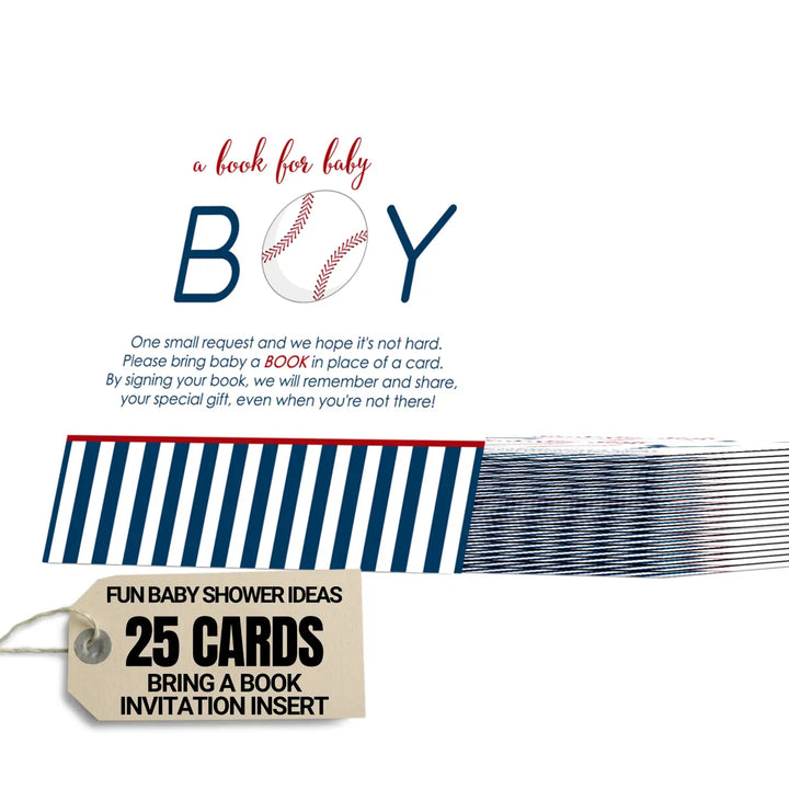Baseball-themed baby shower invitation inserts - invitations