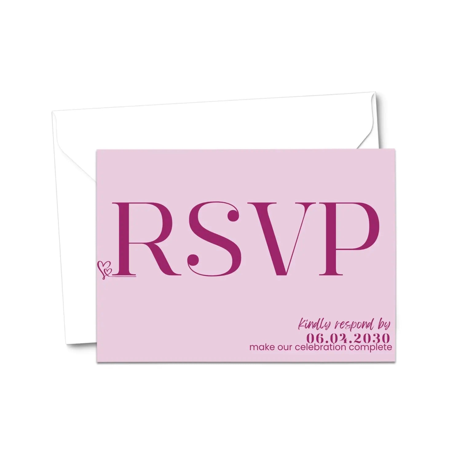 Custom huntress green rsvp cards with elegant white calligraphy - premium card stock 4x6 inch size - invitations
