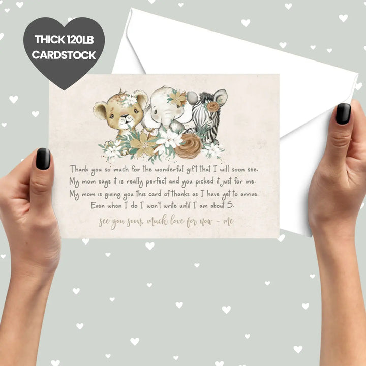 Flora jungle baby shower thank you cards for girls β notecards with envelopes (pack of 25) - office product