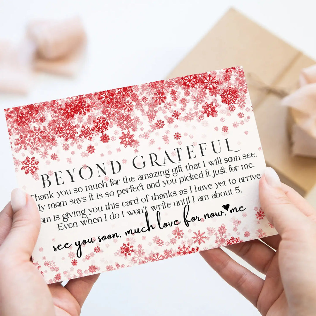 Christmas baby shower thank you cards β red notecards with envelopes (pack of 25) - office product