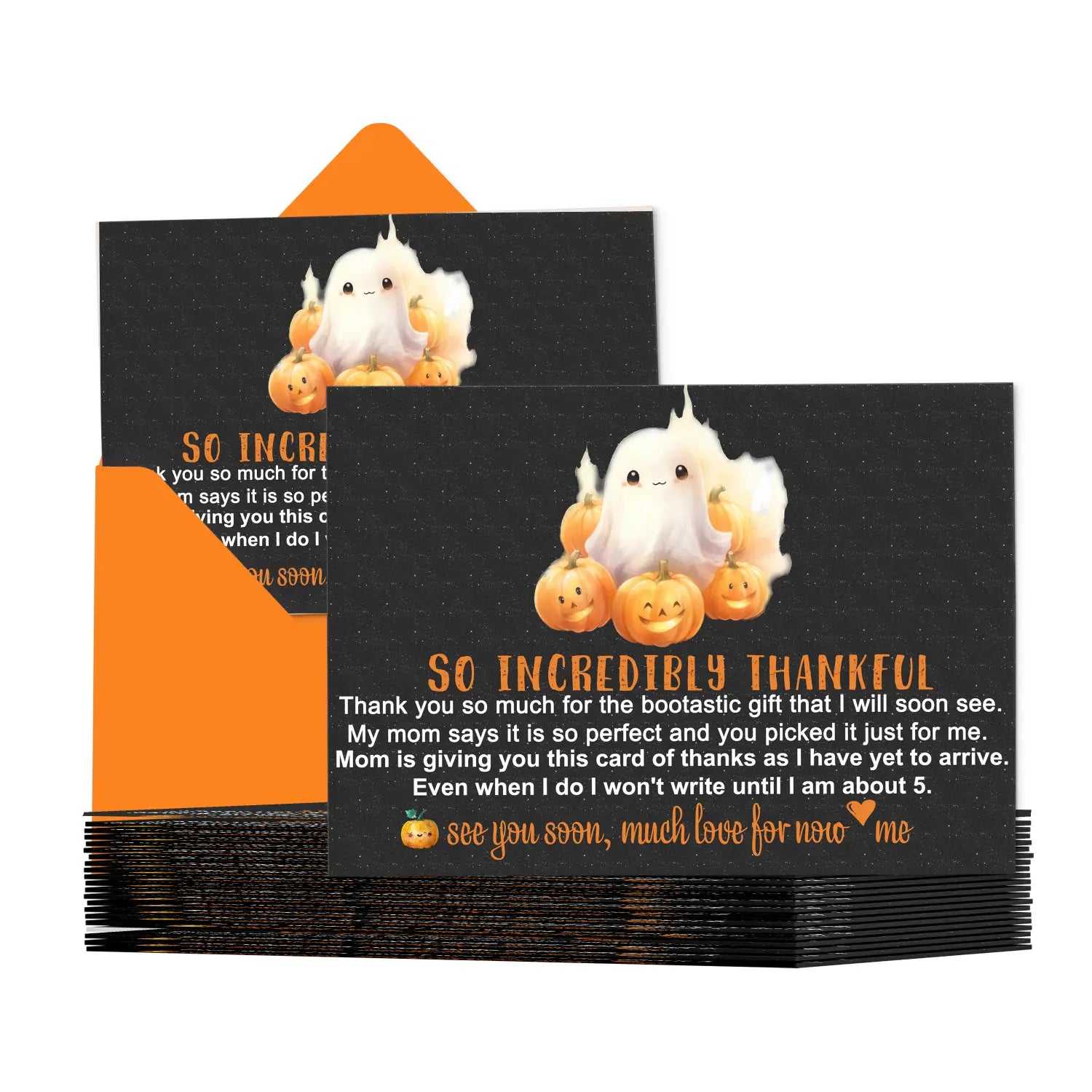 Little boo baby shower thank you cards – gender neutral prewritten notes (pack of 25) - office product