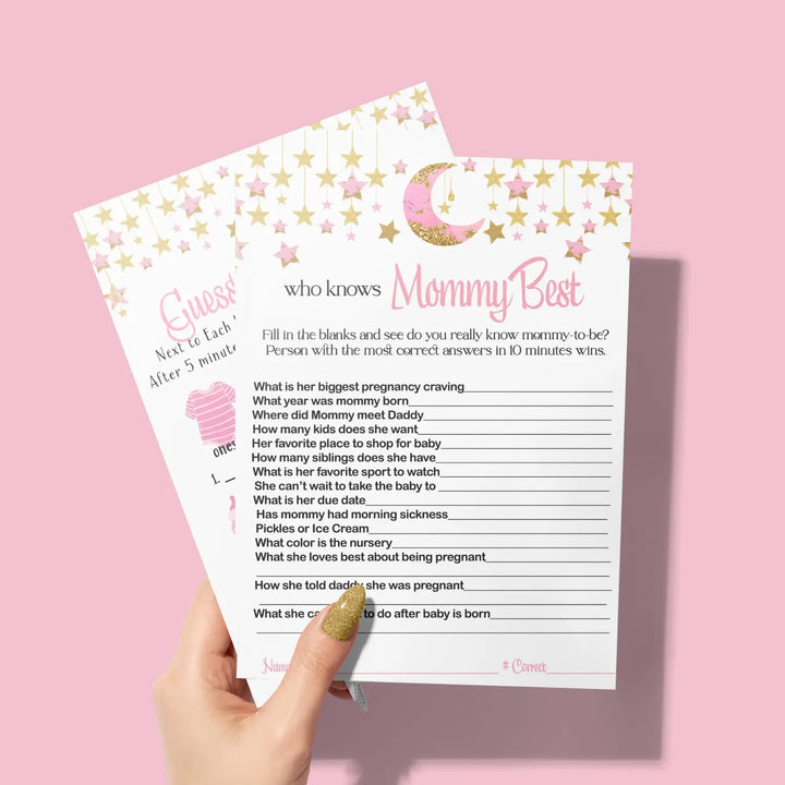 Twinkle little star baby shower mommy best and price game set 5x7 cards (25 ct) - party games