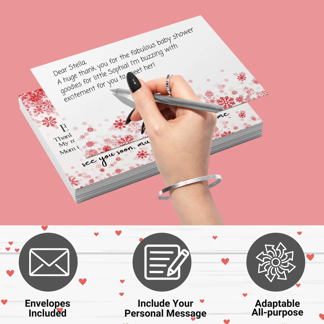 Christmas baby shower thank you cards β red notecards with envelopes (pack of 25) - office product