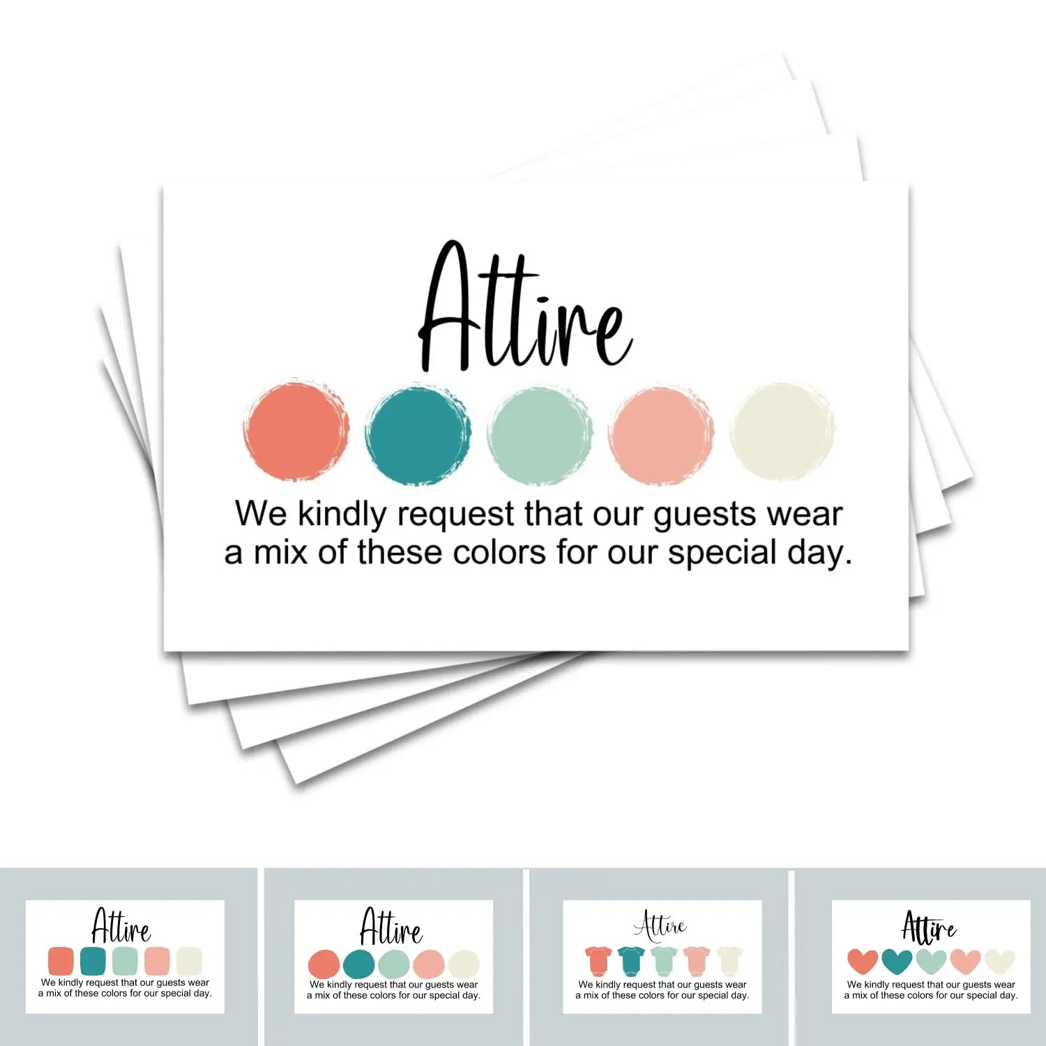 Elegant invitation color guides: 2x3.5’’ cards for weddings & parties hymalayan collection - invitations