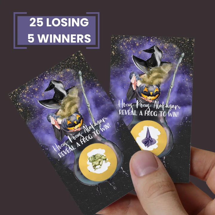 Halloween cauldron scratch off game cards 30 pack for spooky celebrations witchy baby showers haunted weddings - party