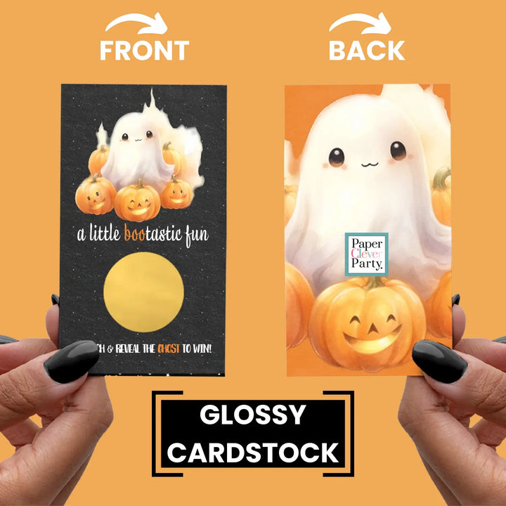Little boo halloween scratch off cards 30 pack - pumpkin baby shower games boo-tastic favors - party