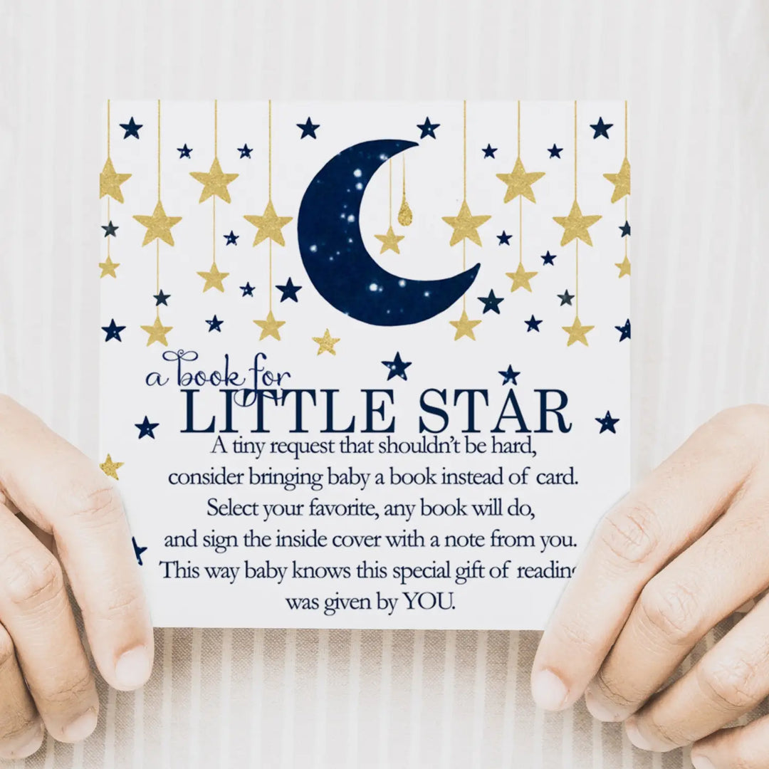 Twinkle little star books for baby shower request cards (boys) - invitations