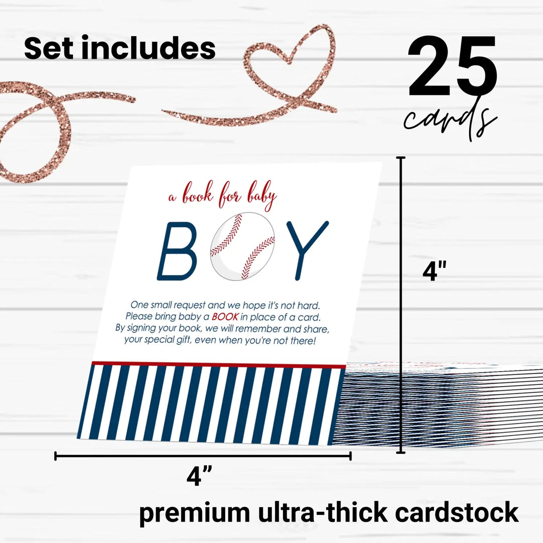 Baseball-themed baby shower invitation inserts - invitations