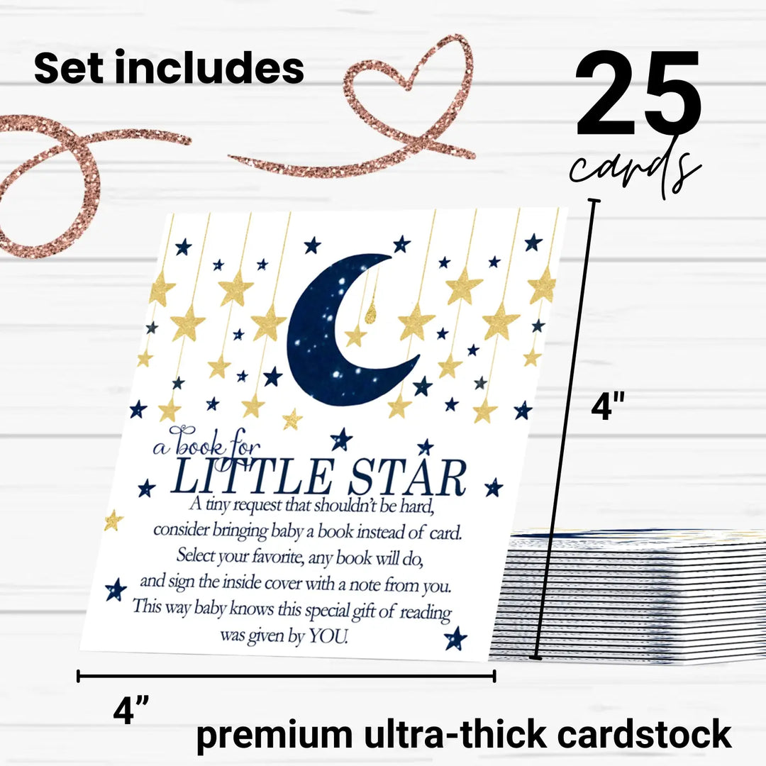 Twinkle little star books for baby shower request cards (boys) - invitations
