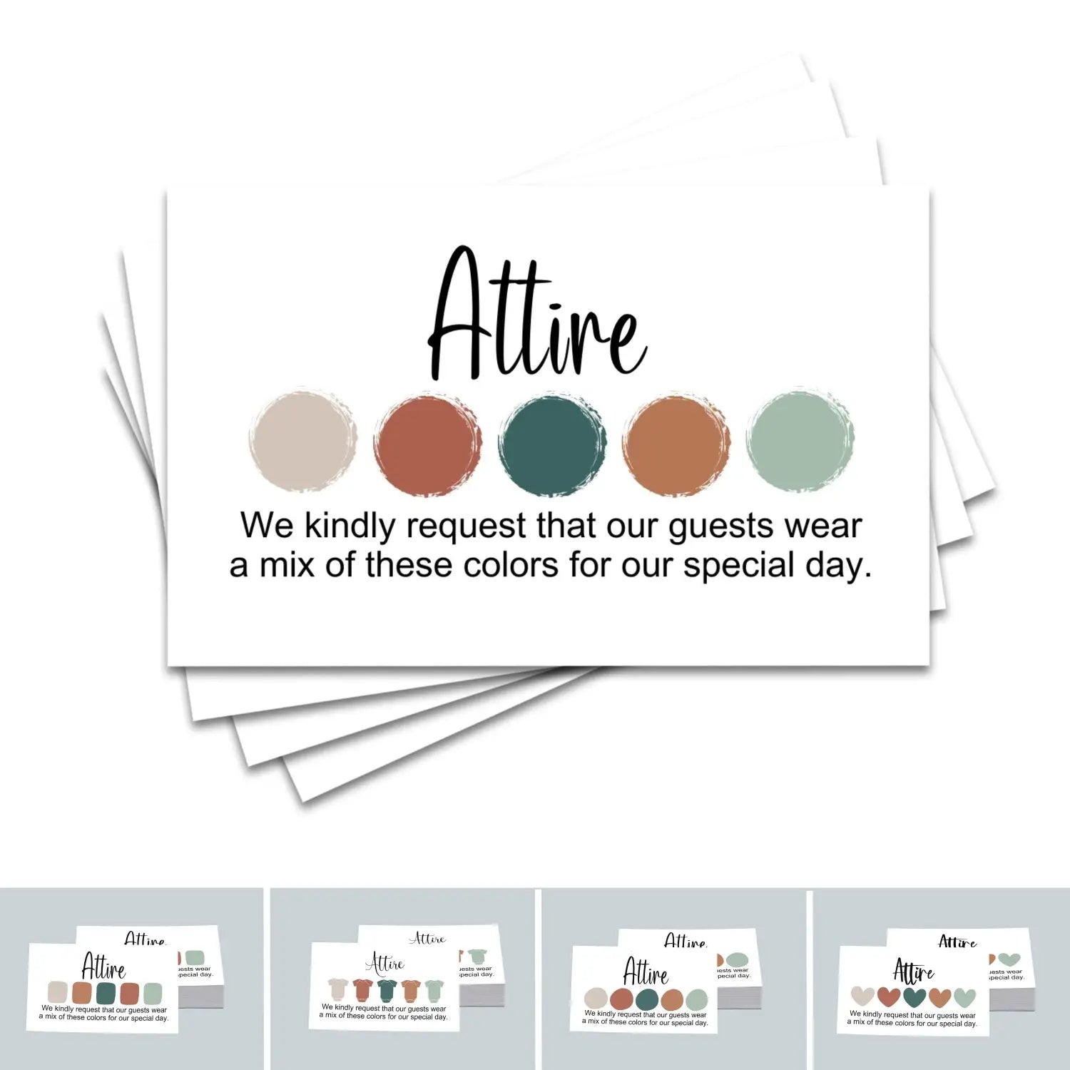 Jeweled invitation color guides: 2x3.5’’ cards for weddings & parties elegant themed - invitations