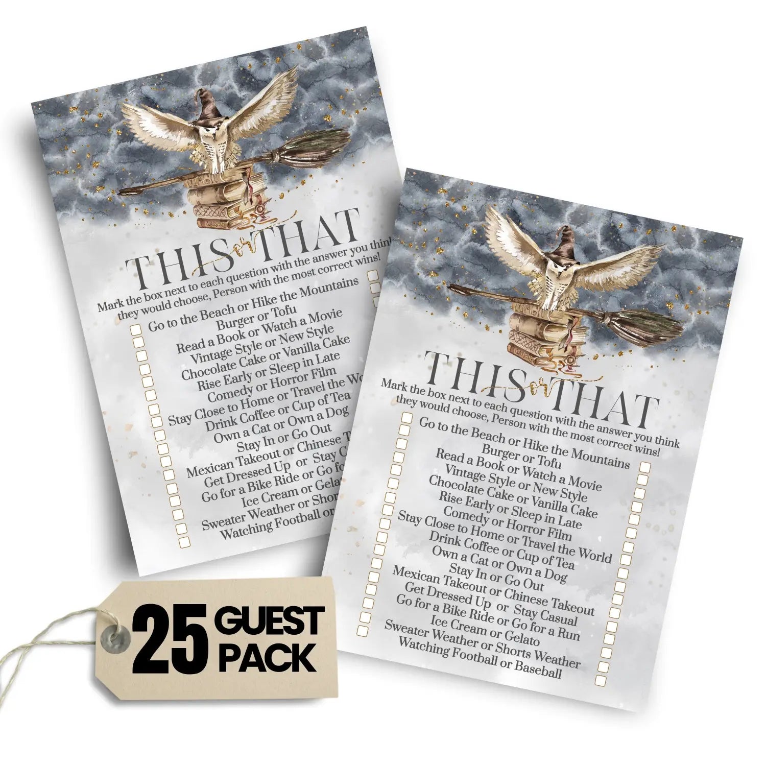 Magic owl bridal shower games – bundle includes he said or she & who knows the bride best wedding game engagement party