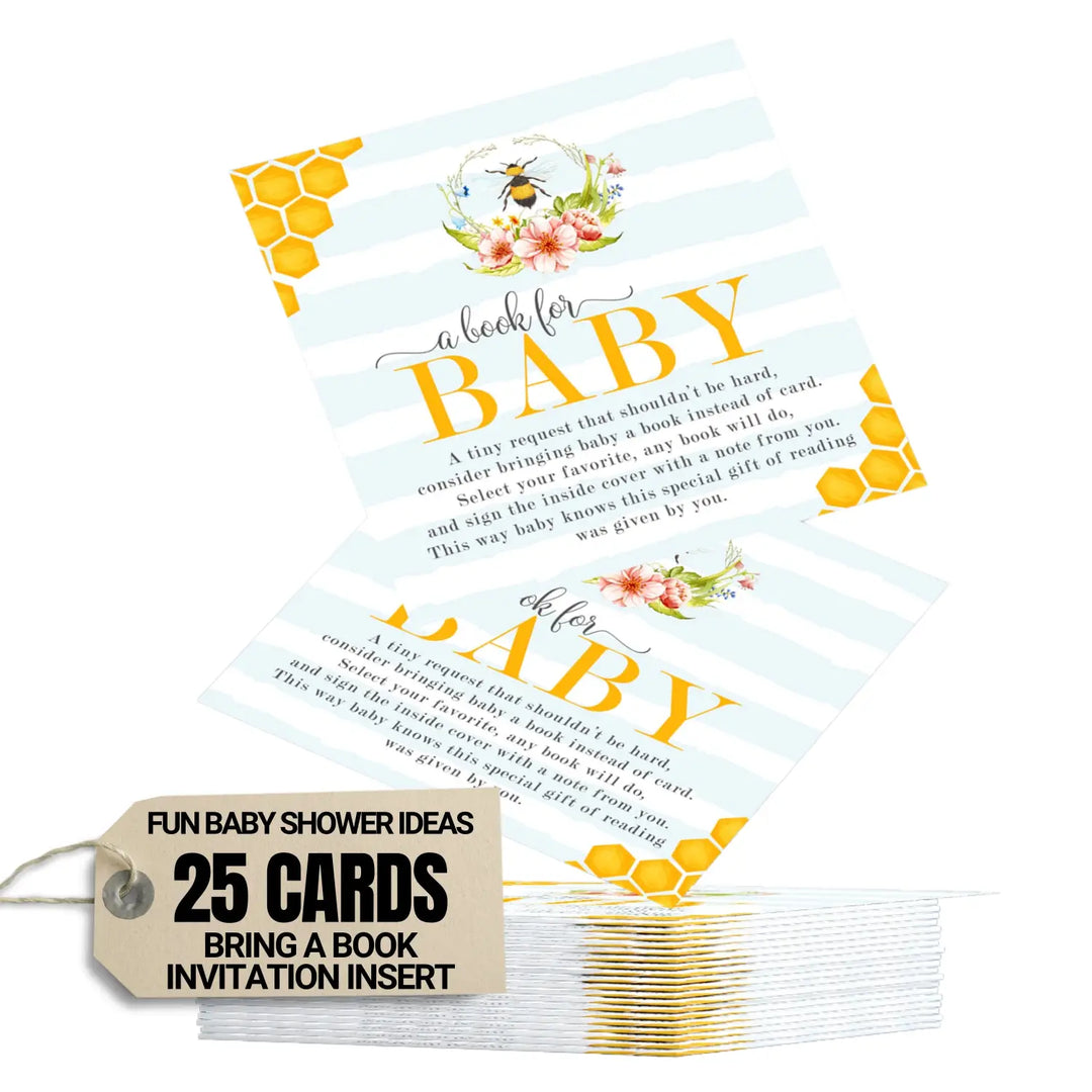 Mama bee books for baby shower request cards - invitations