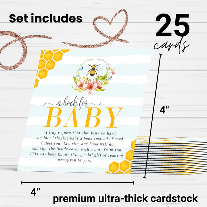 Mama bee books for baby shower request cards - invitations