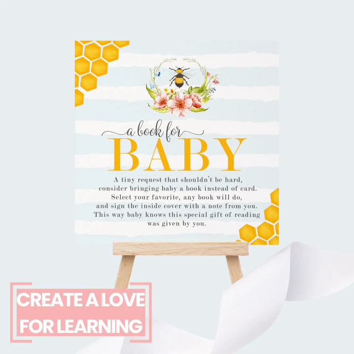 Mama bee books for baby shower request cards - invitations