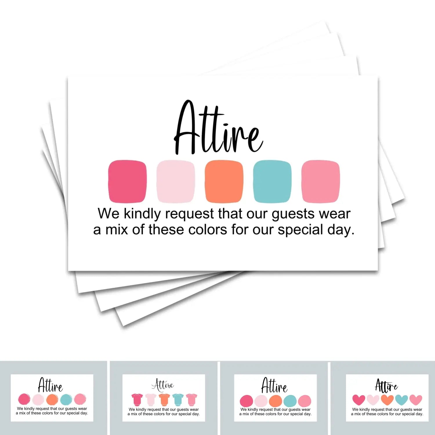 Signature collection invitation color guides: 2x3.5’’ cards for weddings & parties 100 count - invitations