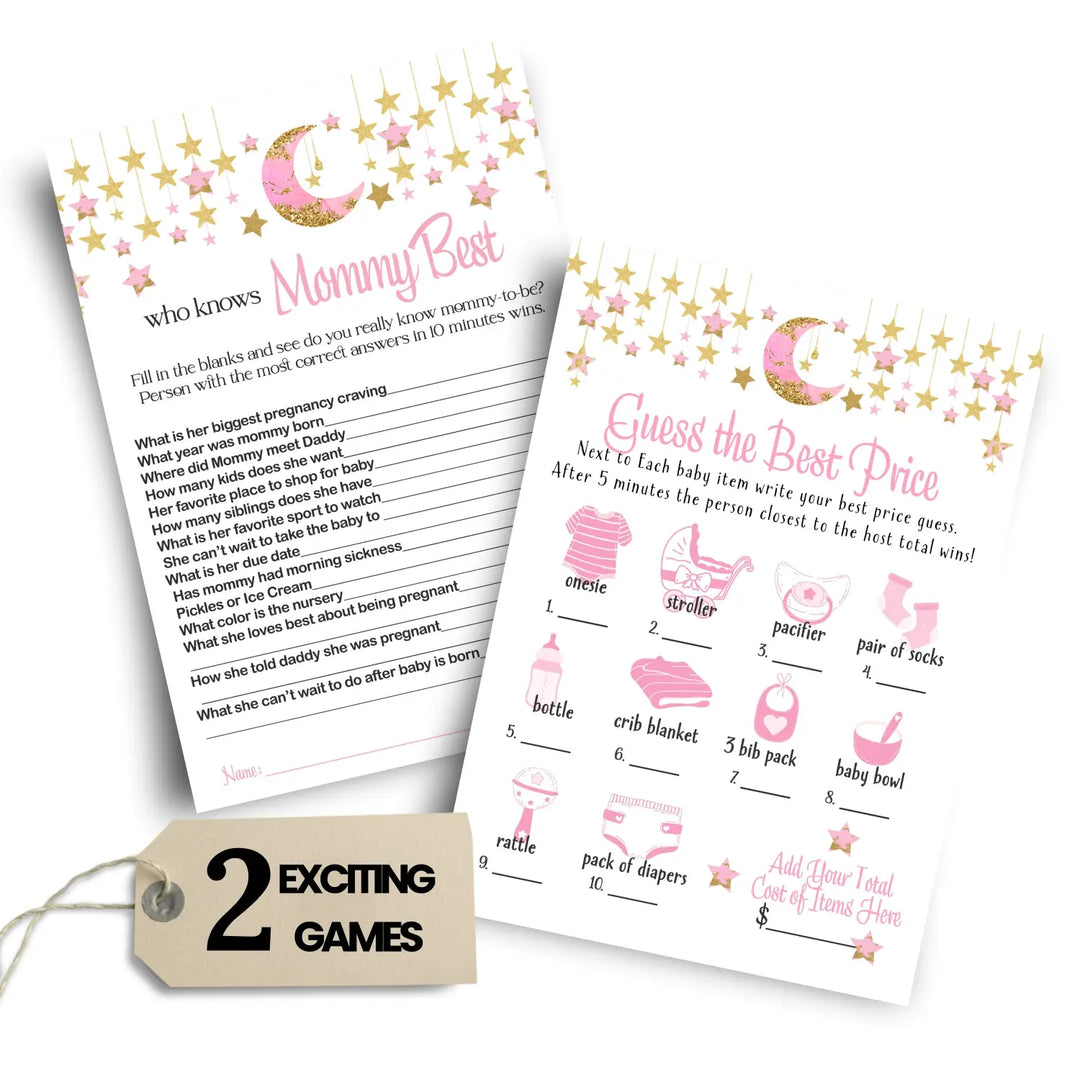 Twinkle little star baby shower mommy best and price game set 5x7 cards (25 ct) - party games