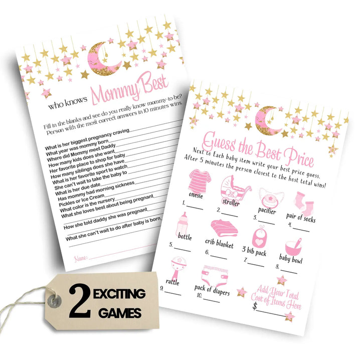 Twinkle little star baby shower mommy best and price game set 5x7 cards (25 ct) - party games