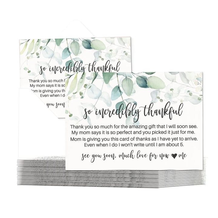 Greenery thank you cards for girls baby shower β personalized notecards (pack of 25) - office product