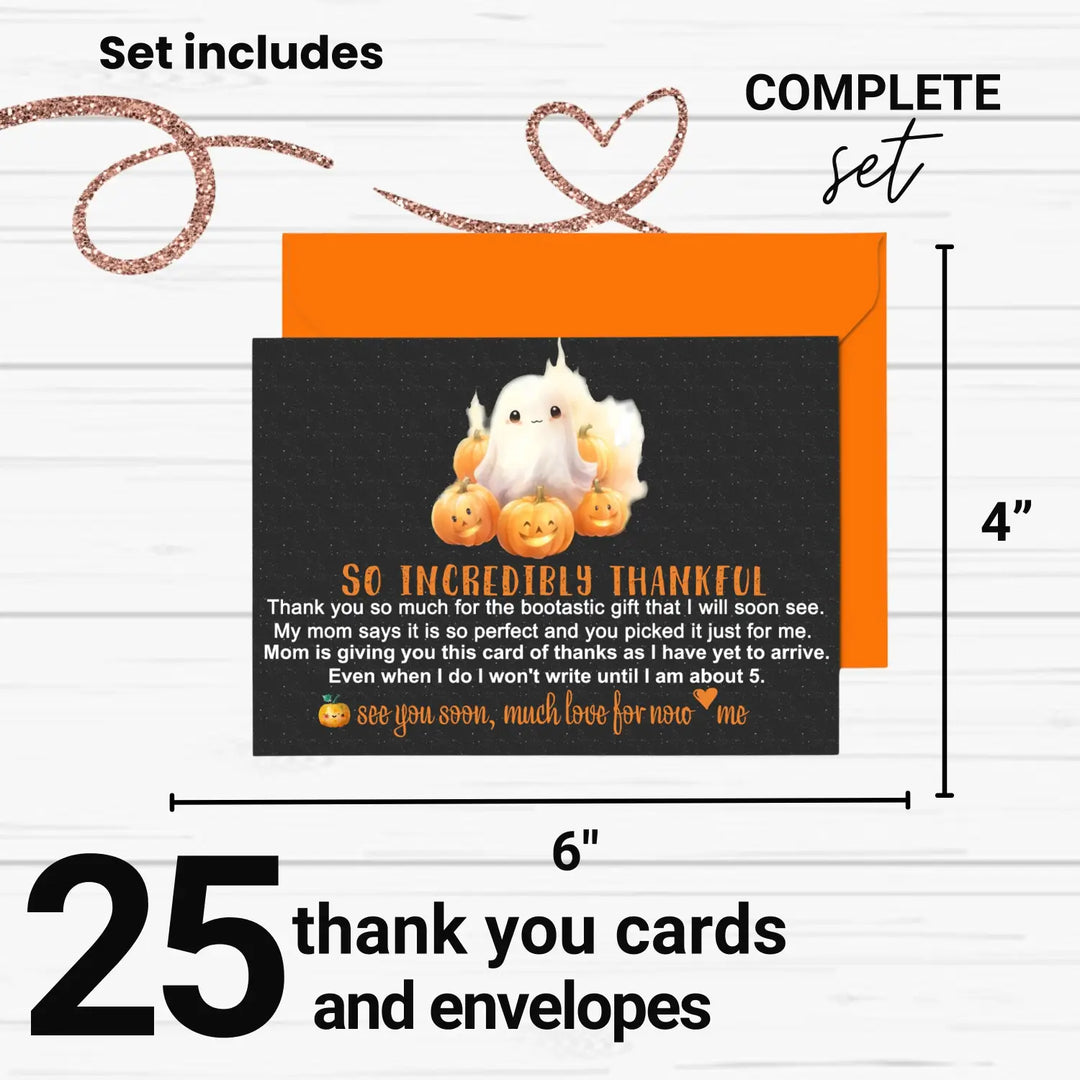 Little boo baby shower thank you cards β gender neutral prewritten notes (pack of 25) - office product