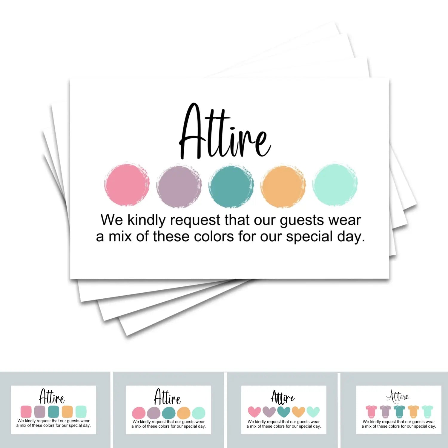 Invitation color guides: 2x3.5’’ cards for weddings & parties 100 count pop rock collection - invitations