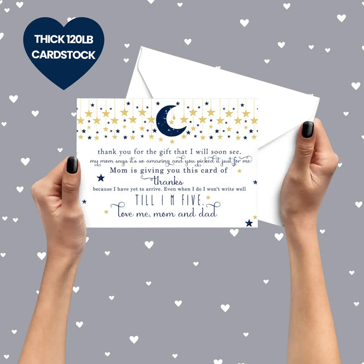 Twinkle little star thank you cards for boys β notecards with envelopes (pack of 25) - office product