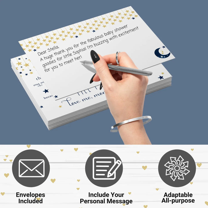 Twinkle little star thank you cards for boys β notecards with envelopes (pack of 25) - office product