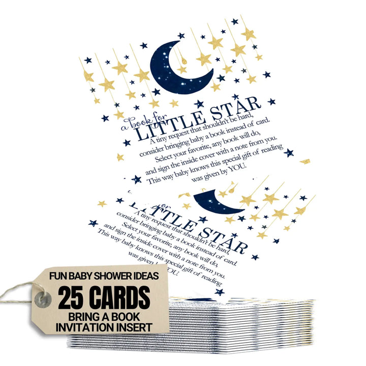 Twinkle little star books for baby shower request cards (boys) - invitations