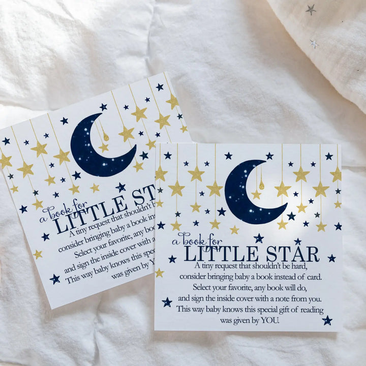 Twinkle little star books for baby shower request cards (boys) - invitations