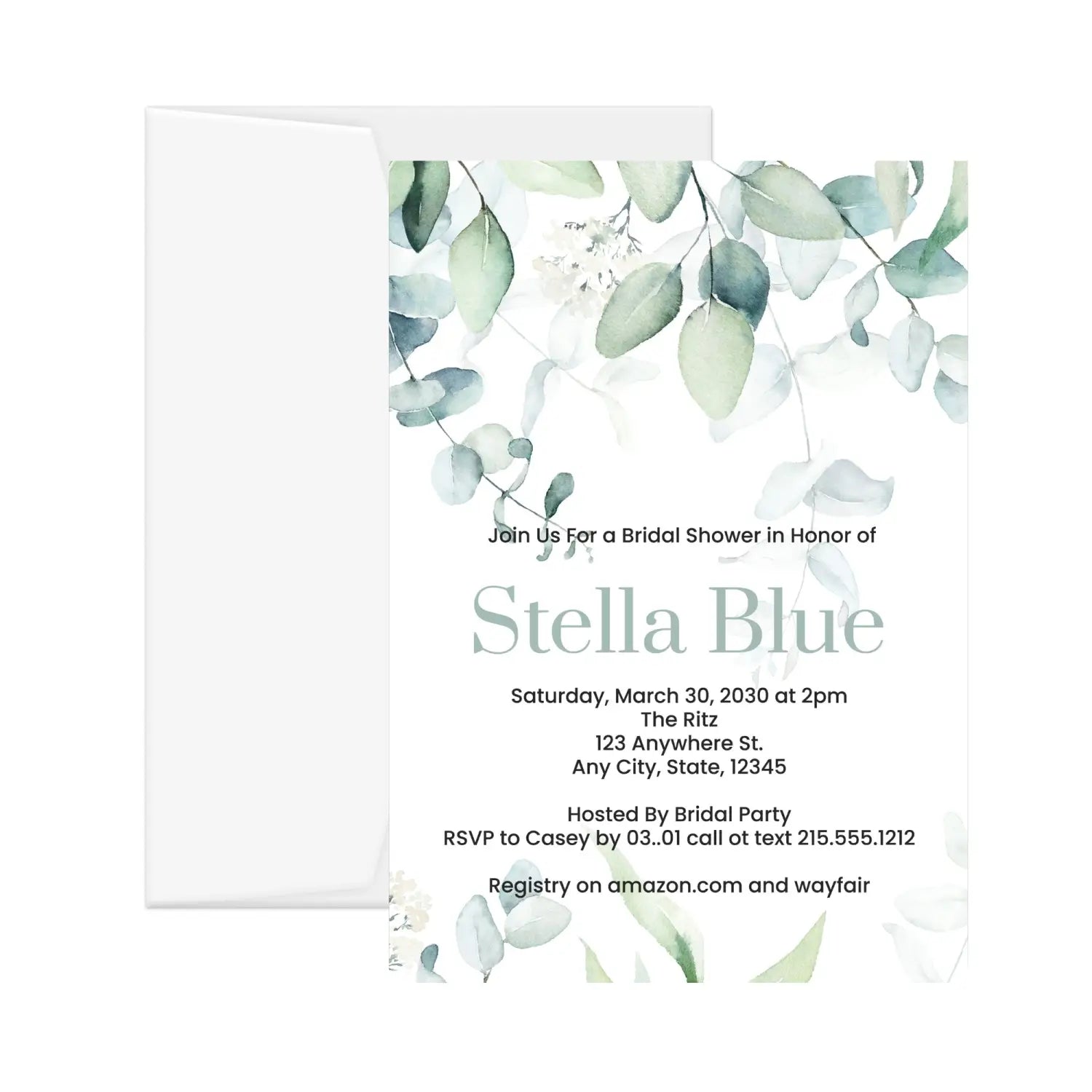 Greenery custom printable & printed invitations | 5x7 digital files | fast turnaround | personalizable for weddings