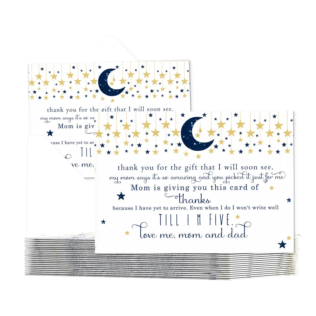 Twinkle little star thank you cards for boys β notecards with envelopes (pack of 25) - office product