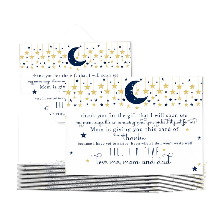 Twinkle little star thank you cards for boys β notecards with envelopes (pack of 25) - office product