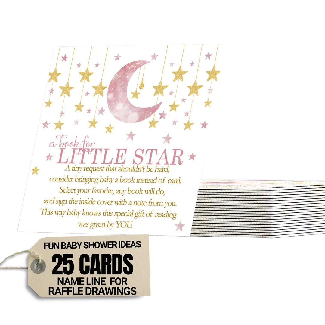 Twinkle little star books for baby shower request cards (girls) - invitations