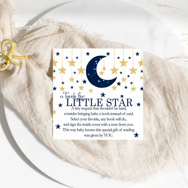 Twinkle little star books for baby shower request cards (boys) - invitations