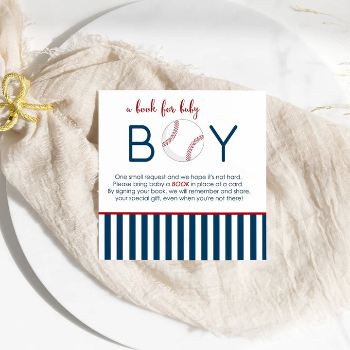 Baseball-themed baby shower invitation inserts - invitations